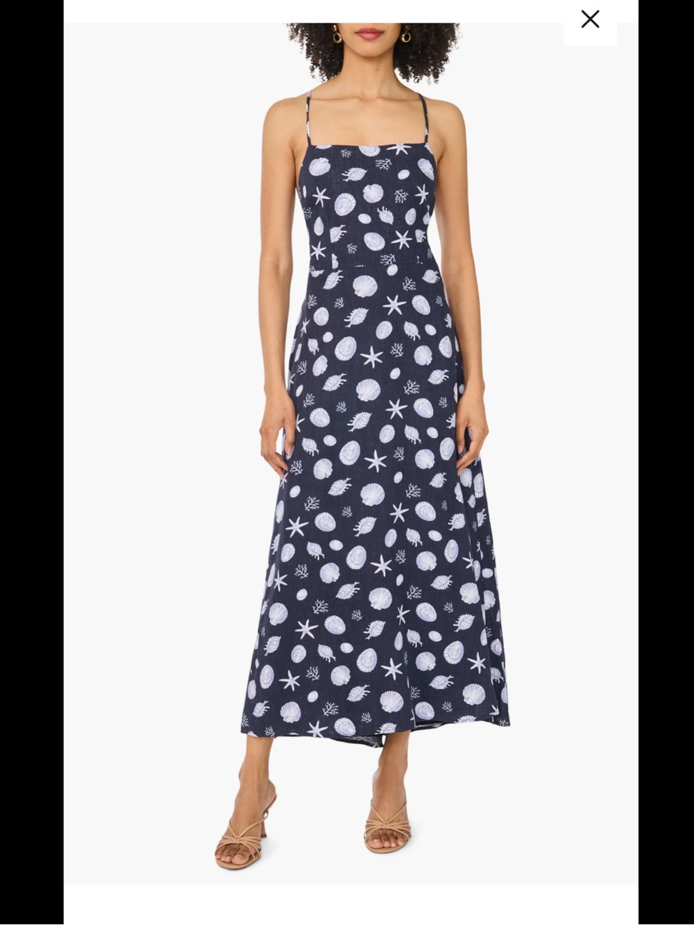 1. State Navy Shell-Print Slip Dress